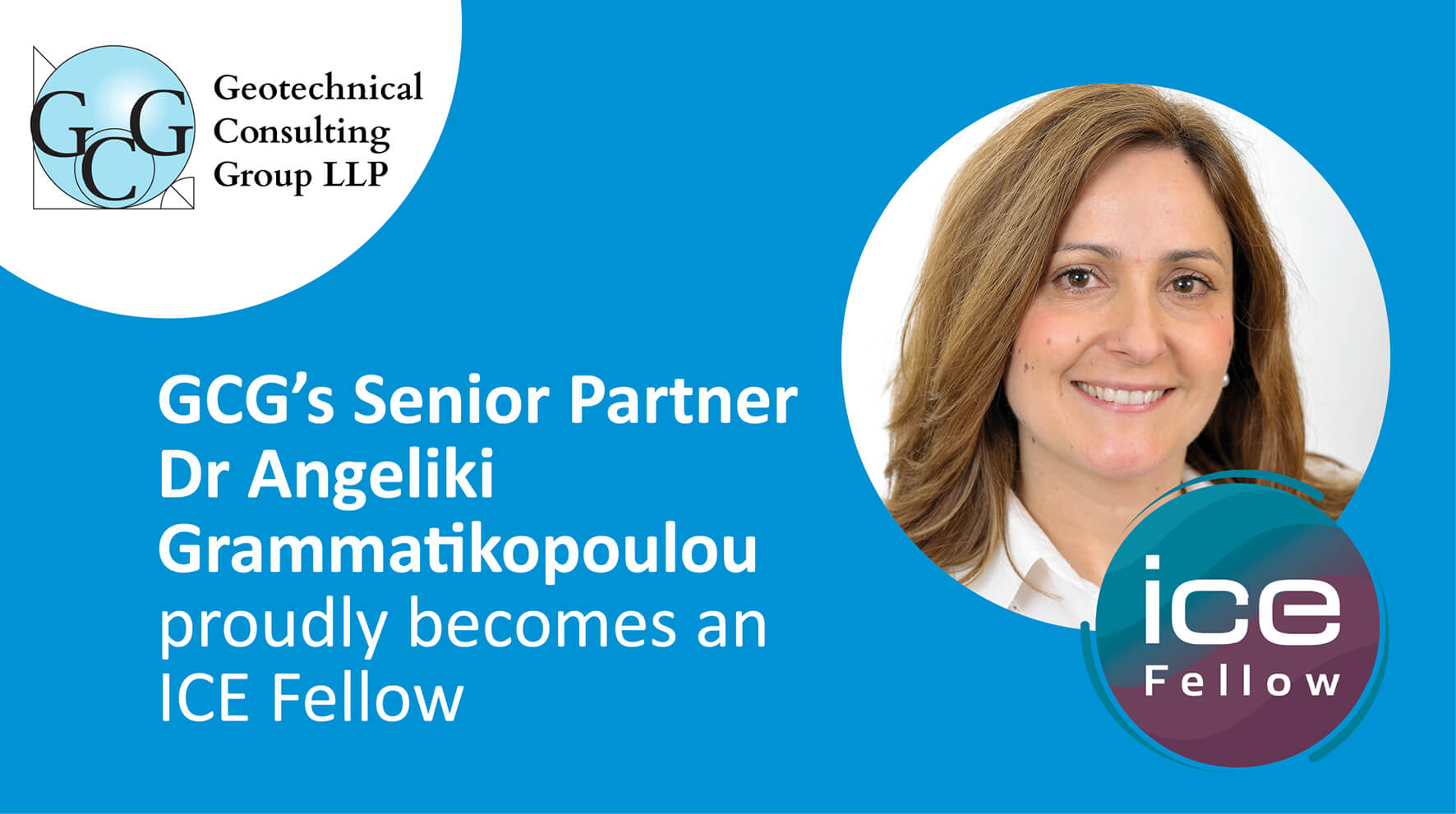 GCG’s Senior Partner Dr Angeliki Grammatikopoulou proudly becomes an ICE Fellow