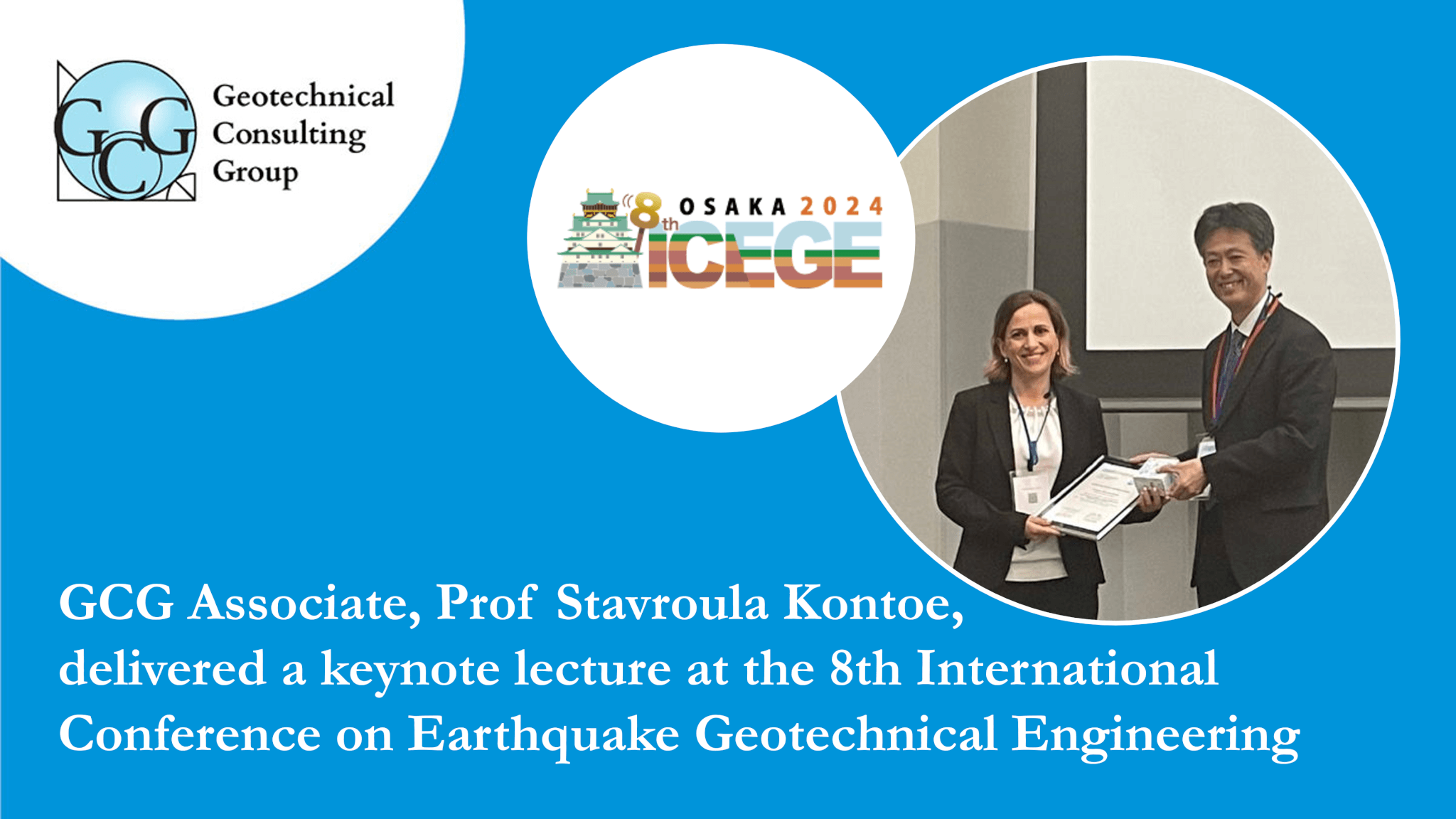 CG Associate, Prof Stavroula Kontoe, delivered a keynote lecture at the 8th International Conference on Earthquake Geotechnical Engineering