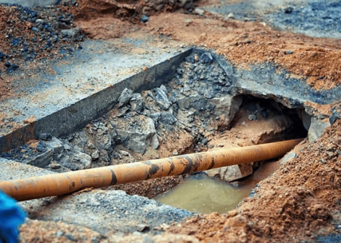 pipe coming from under ground