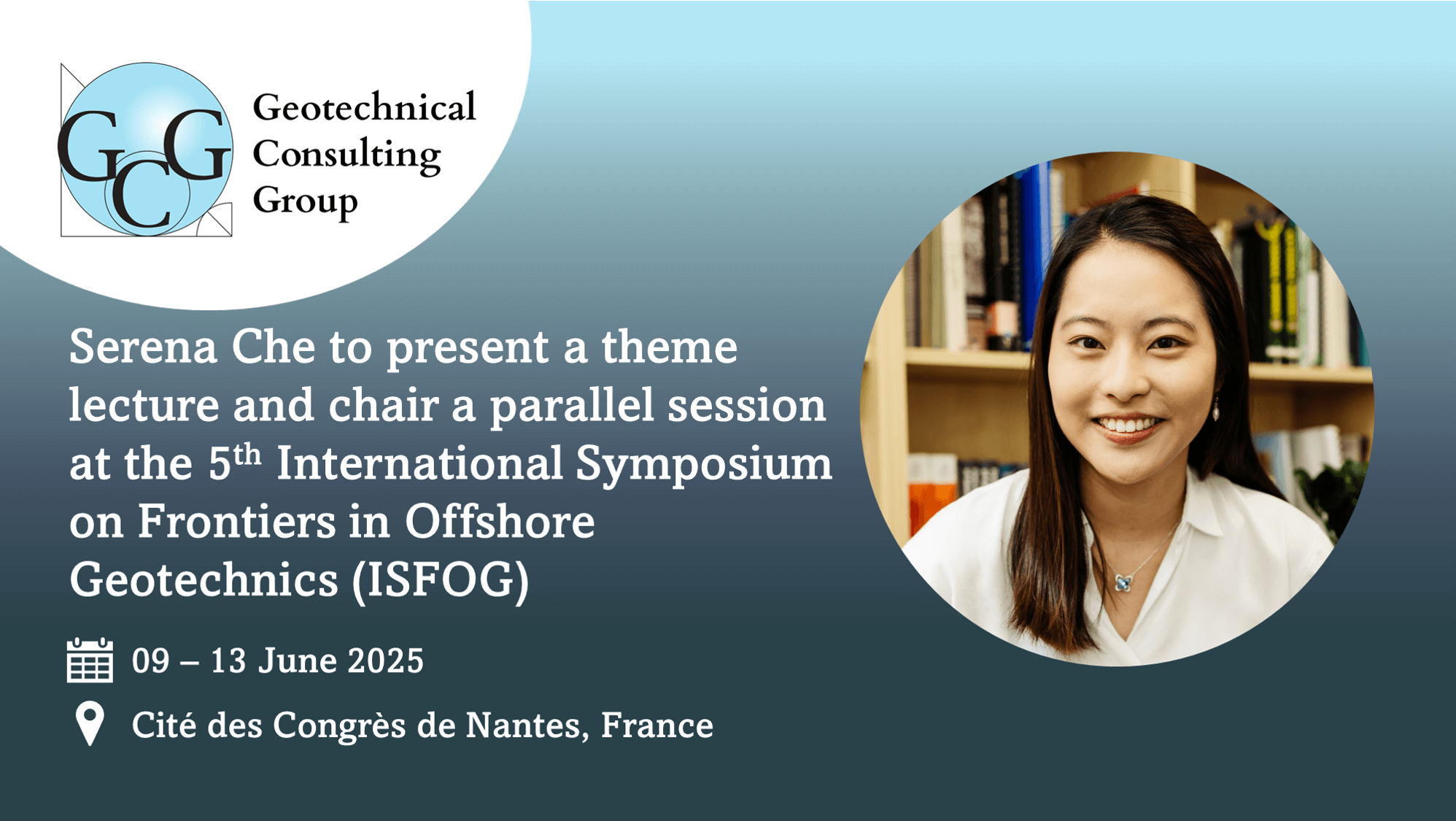 Serena Che to present a theme lecture and chair a parallel session at ISFOG 2025