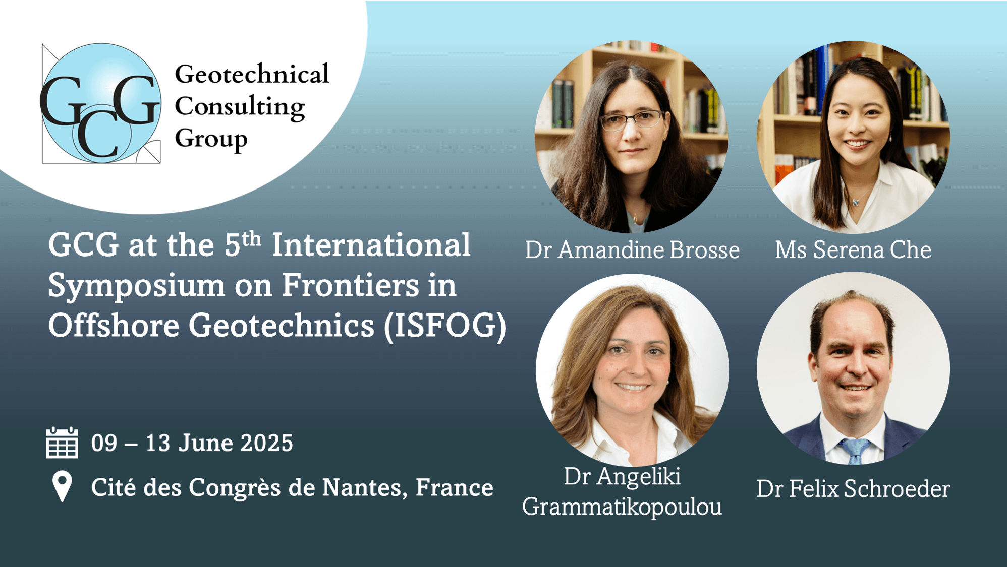 GCG at the 5th International Symposium on Frontiers in Offshore Geotechnics (ISFOG 2025)