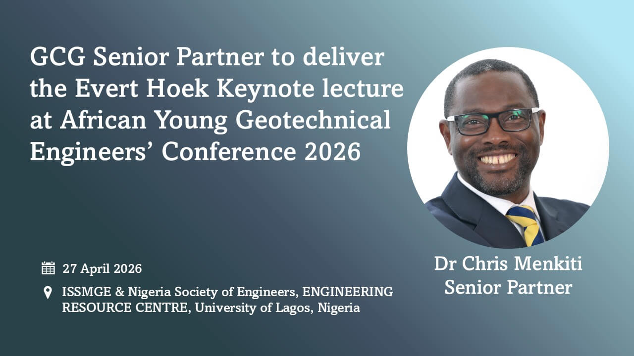Dr Chris Menkiti to Deliver the Evert Hoek Keynote Lecture at African Young Geotechnical Engineers Conference 2026.